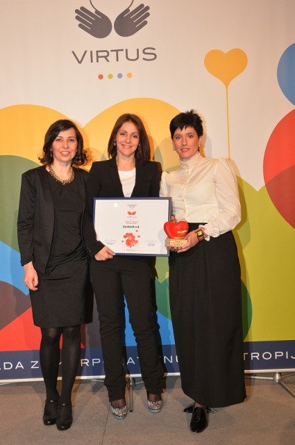 Eurobank dobitnik priznanja VIRTUS za doprinos lokalnoj zajednici za projekat "Veliko srce"